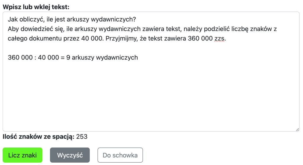 Licznik liter i znaków (szeruj.pl) – screen